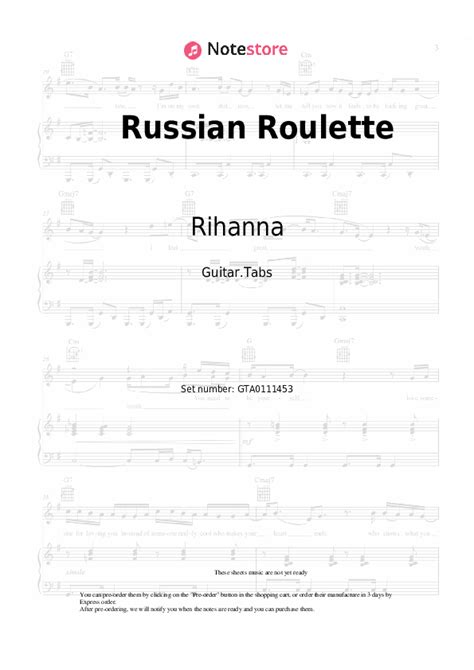 Russian Roulette CHORDS & TABS Rihanna (Aug 2024 UPDATED).